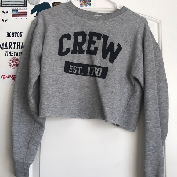 Brandy Melville Tops - Brandy Melville “Crew” Cropped Sweater
